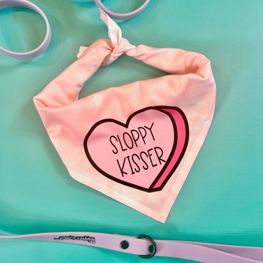 Sloppy Kisser Heart Dog Bandana