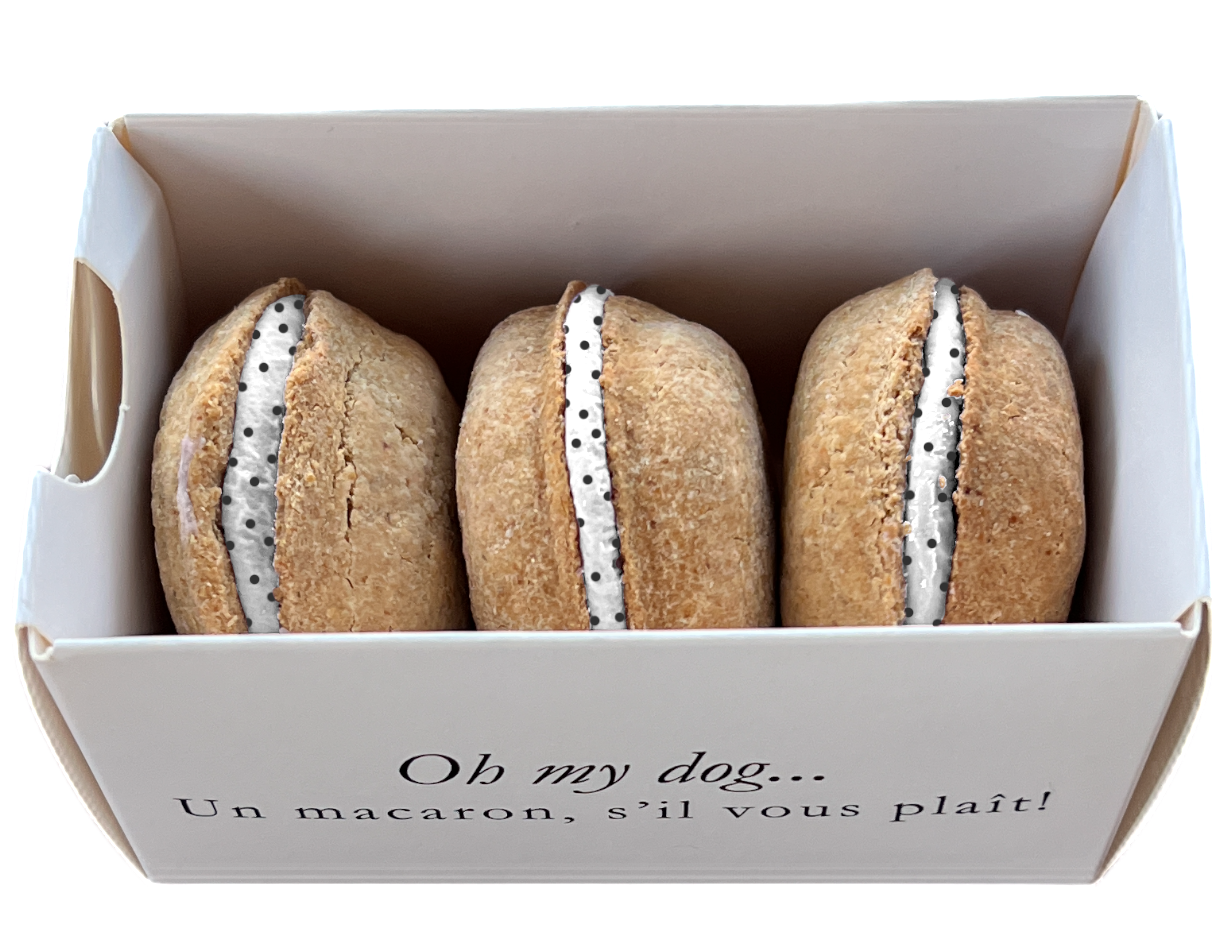 Bonne et Filou Dog Macarons | Peanut Butter (3 count)