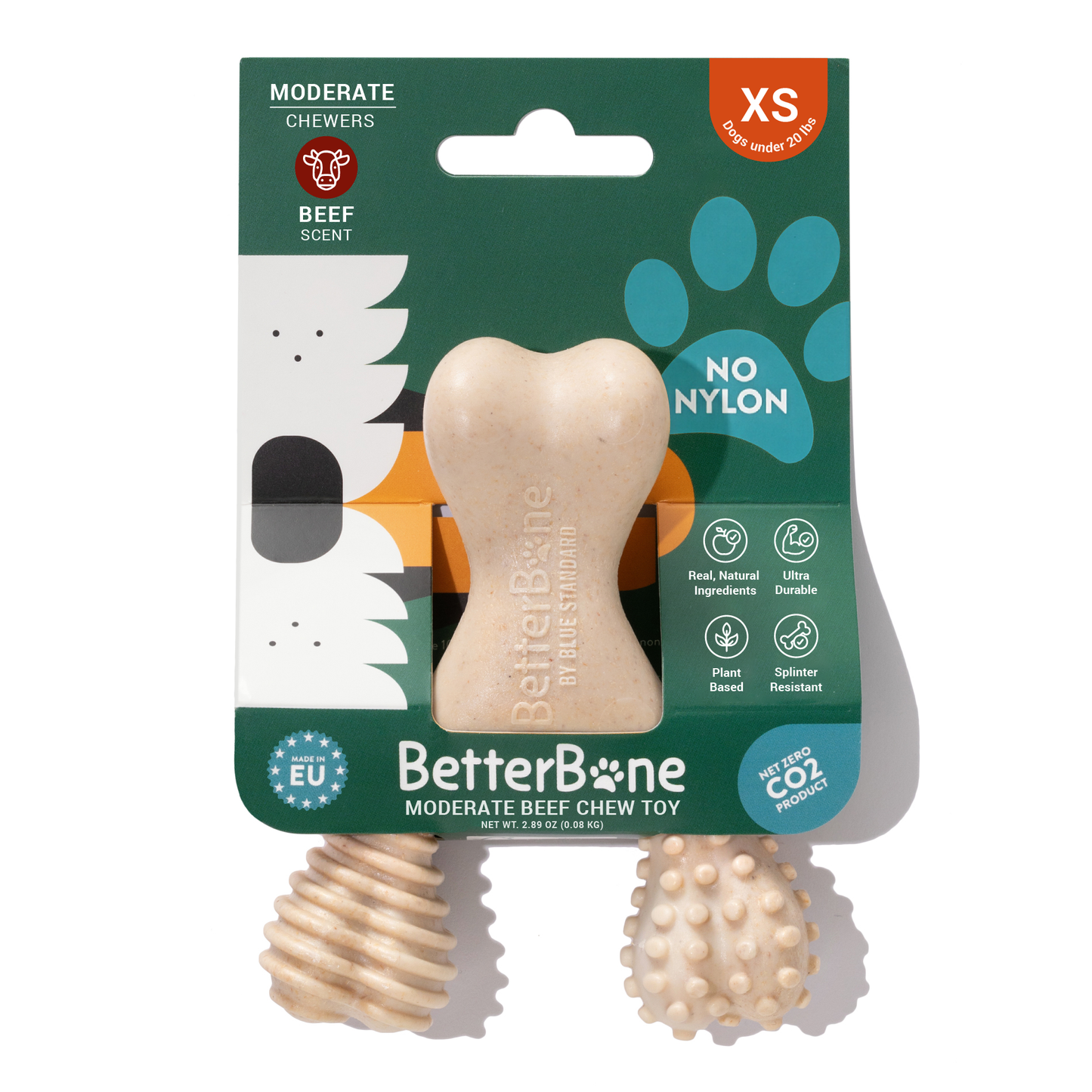 BetterBone Wishbone Plant Based Chew Toy - MINI SIZE: Moderate / Beef / Mini