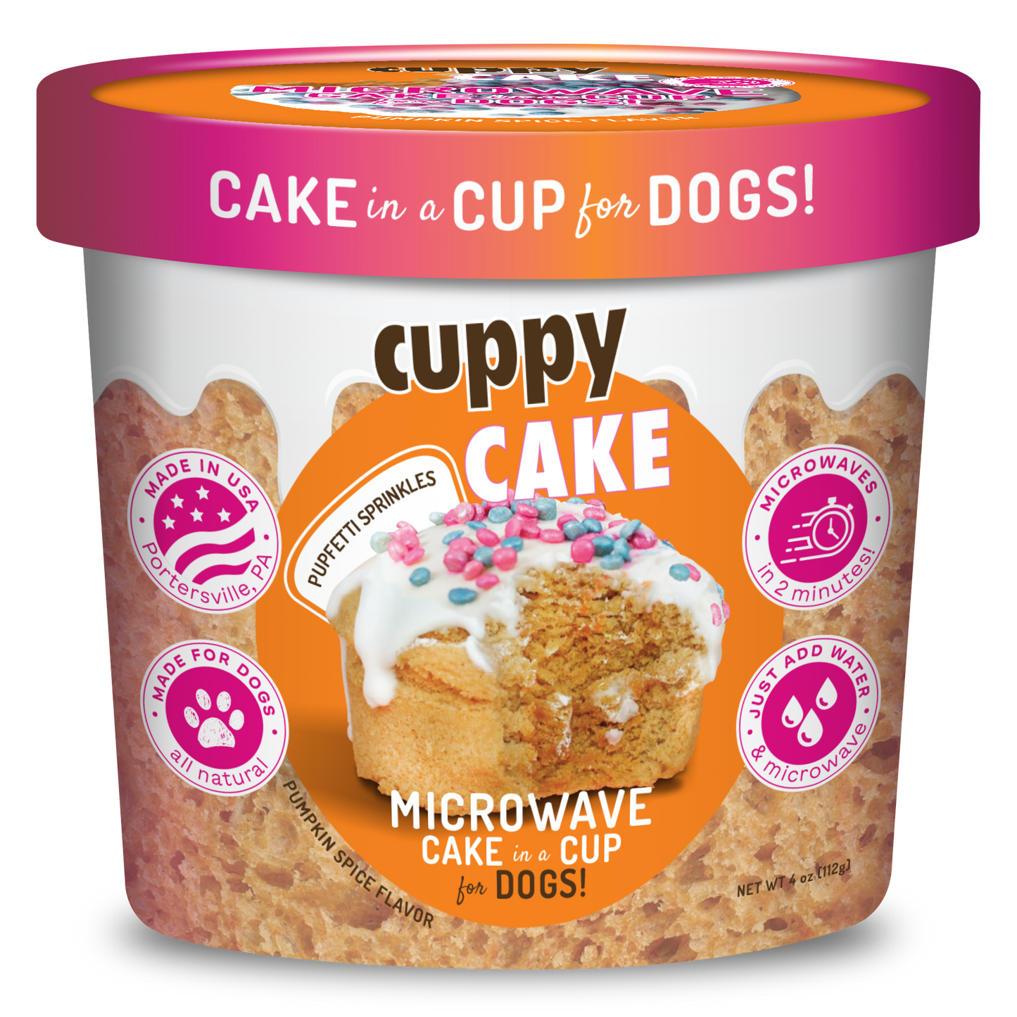 Cuppy Cake - Microwave Dog Birthday Cake in A Cup - Pumpkin
