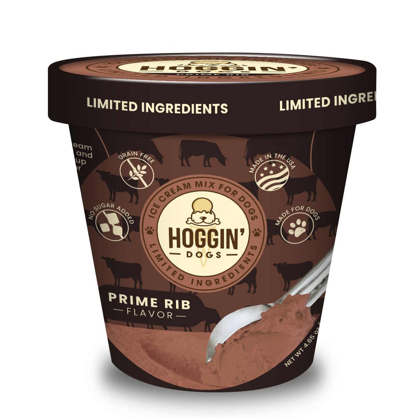 Hoggin' Dogs No Sugar Added Ice Cream Mix for Dogs: Prime Rib / 4.65 oz