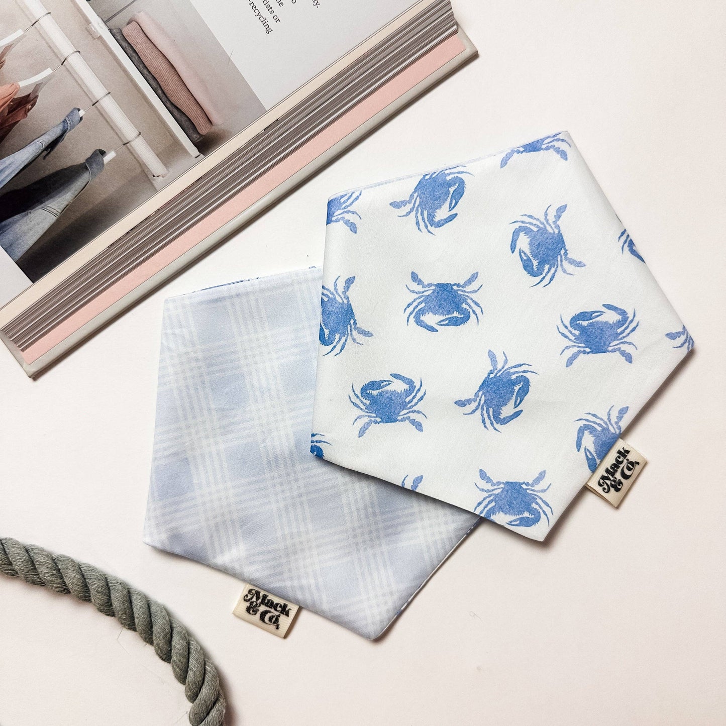 Blue Crab Bay Bandana *Reversible*: Large