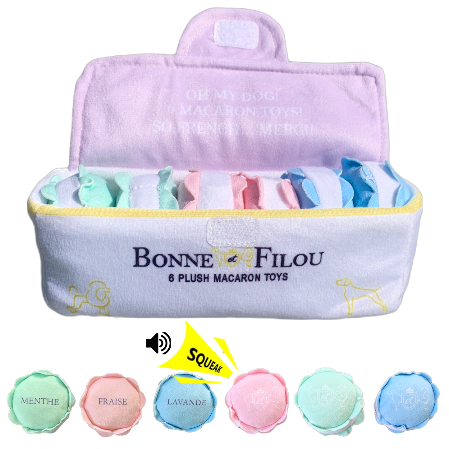 Dog Toy Macarons Squeaky Plush
