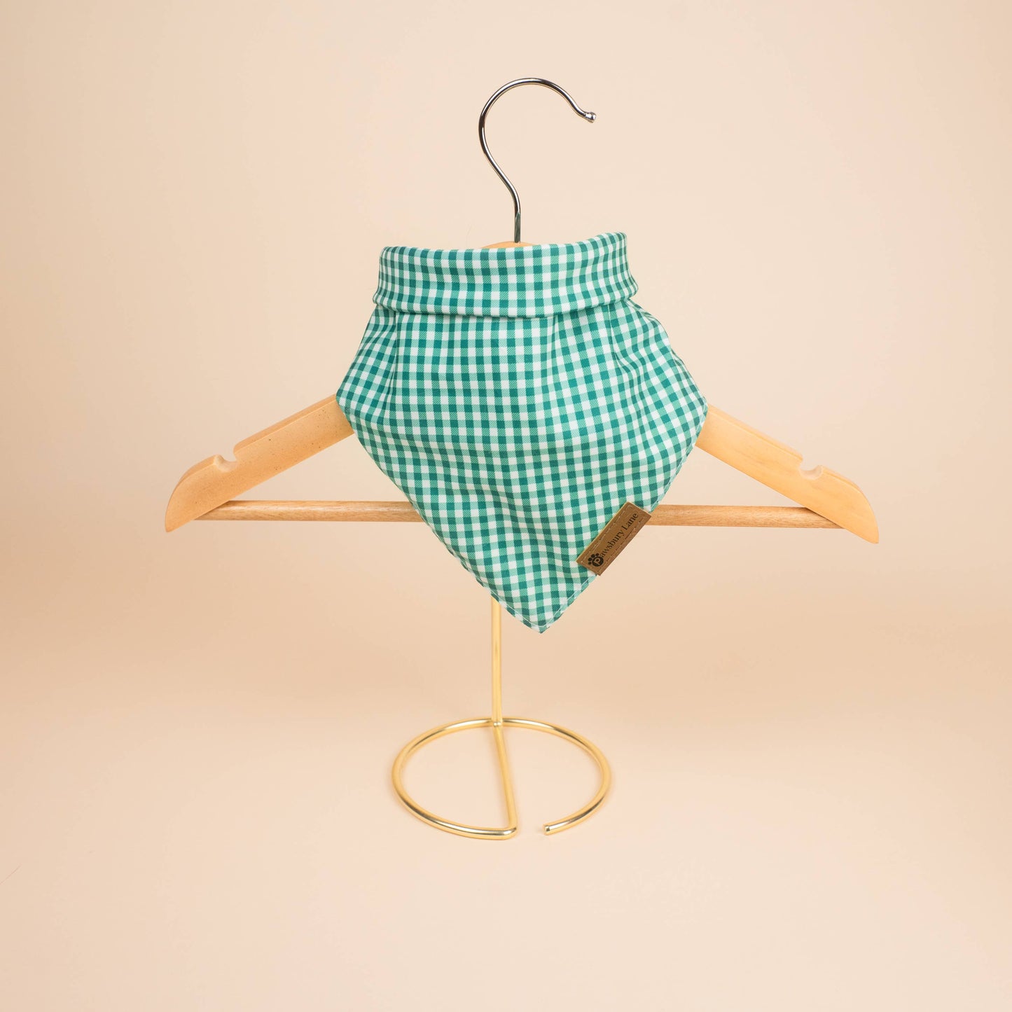 Matching Headband and Bandana- Green Gingham