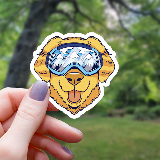 Winter Adventure Labrador Sticker - 3"