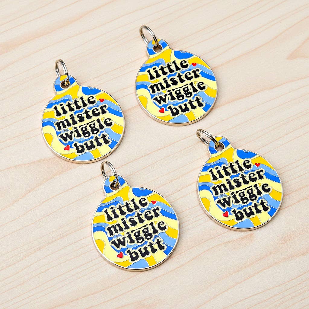 Dog ID Tag Collar Charm - Little Mister Wiggle Butt