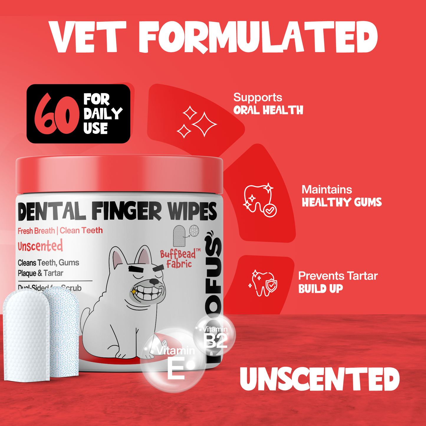 ROOFUS Dental Wipes – Gentle, Effective Oral Care for Dogs & Cats