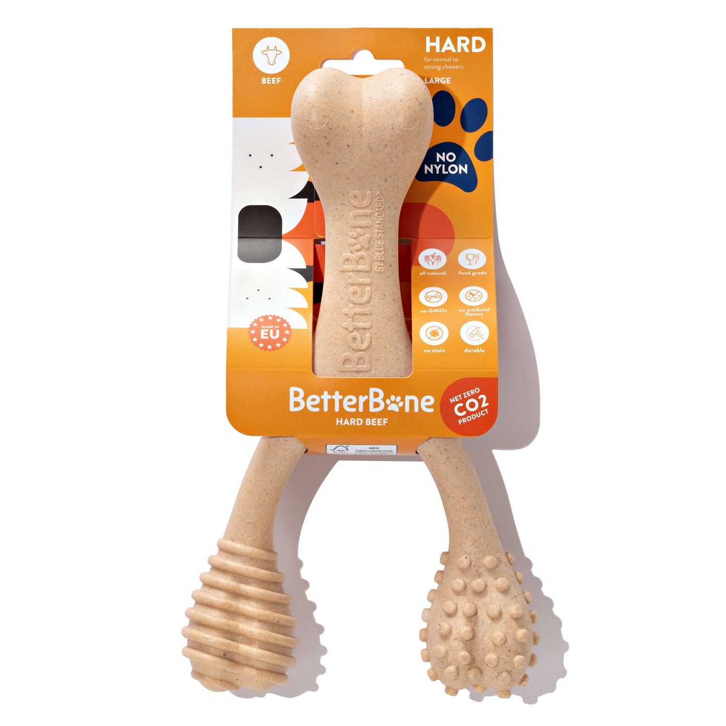 BetterBone HARD -Durable, All-Natural, No Nylon, Sustainable: Natural Venison / LARGE