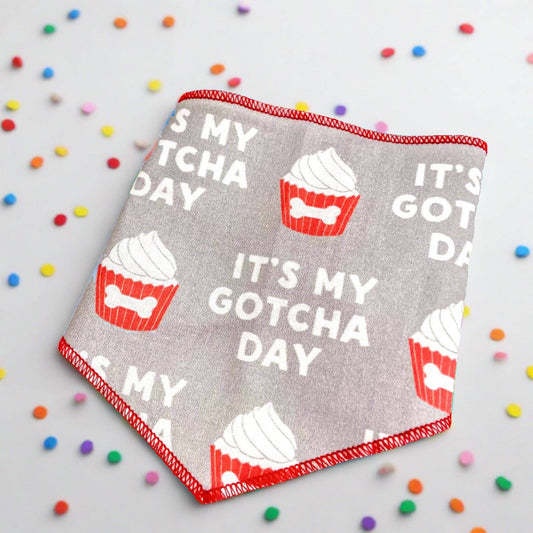 Scarlet and gray buckeye gotcha day rescue dog bandana