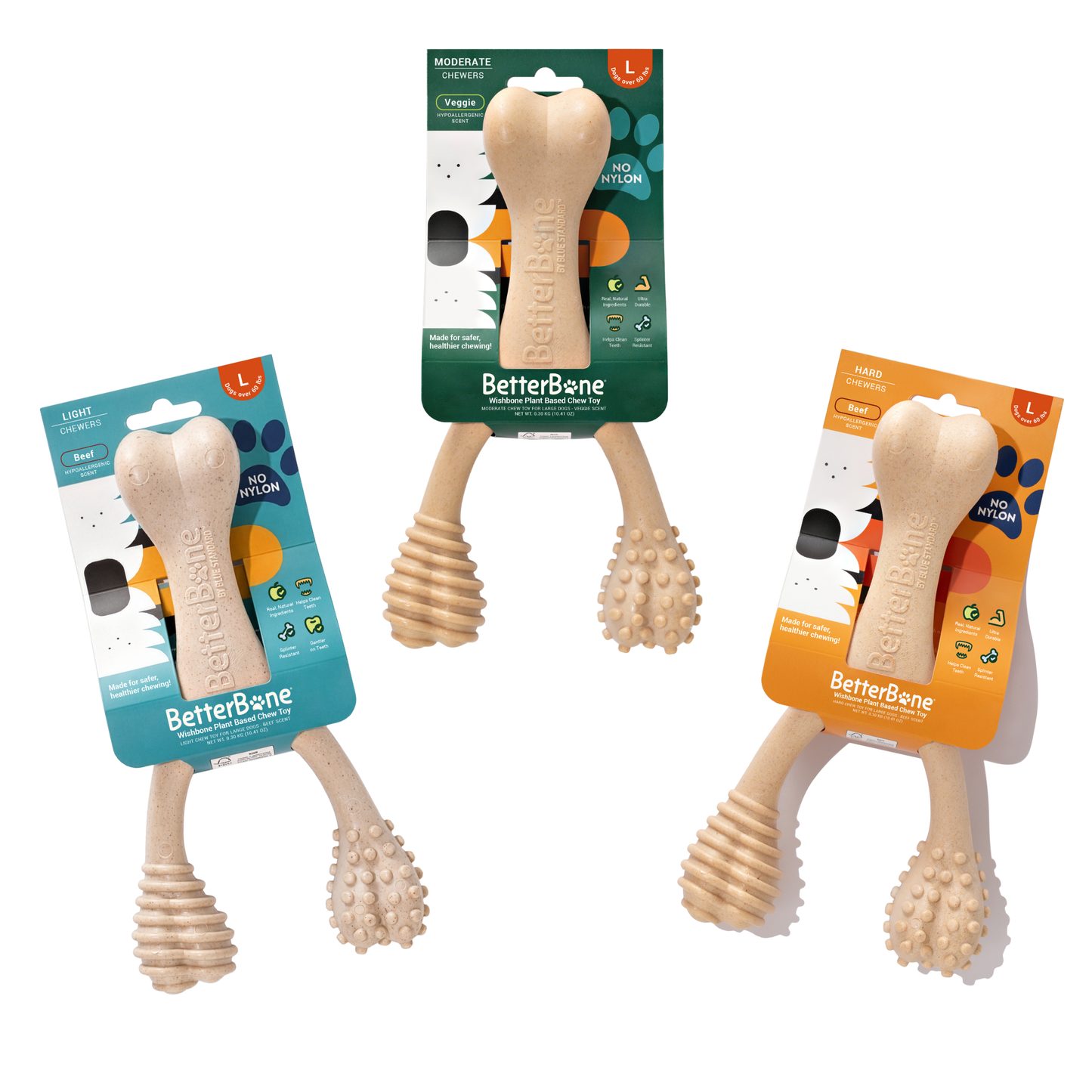BetterBone Wishbone Plant Based Chew Toy - LARGE SIZE: Moderate / Venison / Large