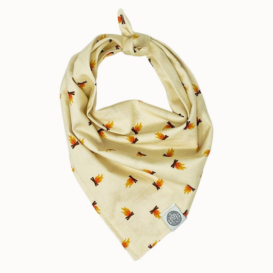 Ember Dog Bandana | Campfire Hike Outdoor Camp Pet Accessory: Cream / XL