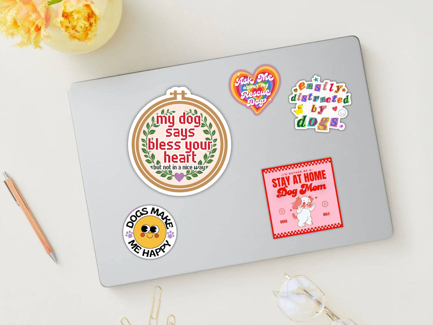 🐶 Dog Mom Sticker - Easily Distracted by Dogs