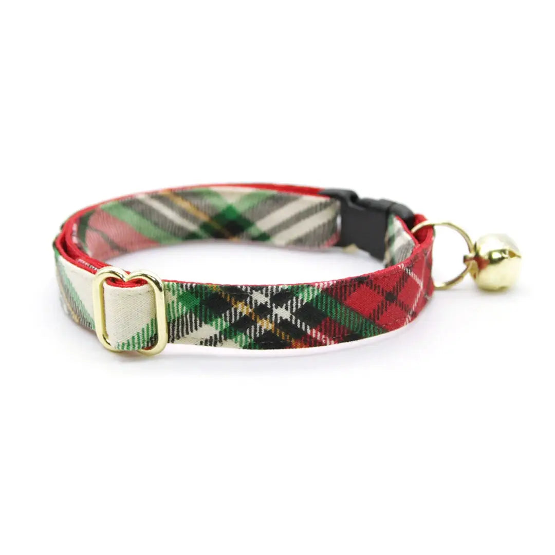 Holiday Plaid Cat Collar
