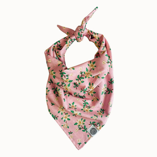 Savannah Dog Bandana | Spring Floral Magnolia Cottagecore: Pink