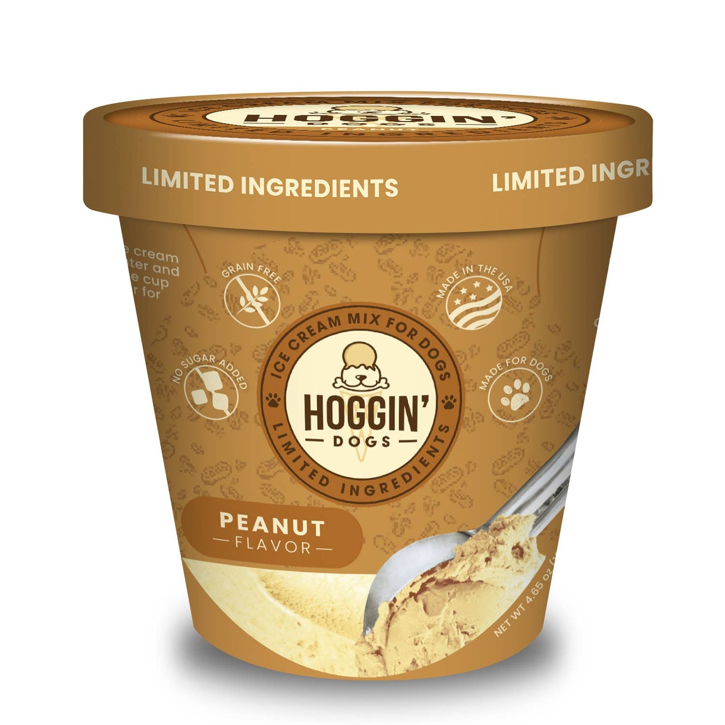 Hoggin' Dogs No Sugar Added Ice Cream Mix for Dogs: Peanut / 4.65 oz