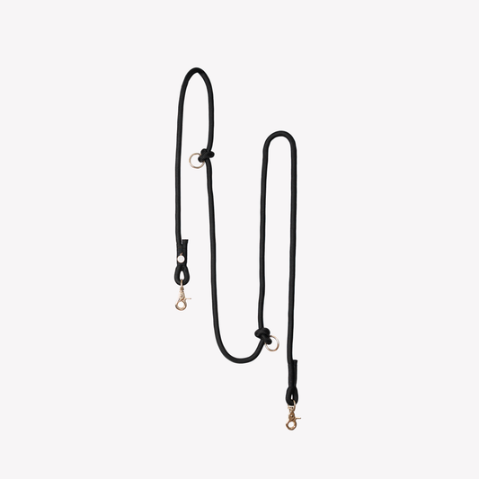 'Black' - Hands Free Dog Braided Rope Leash