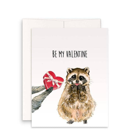 Be My Valentine Raccoon Card