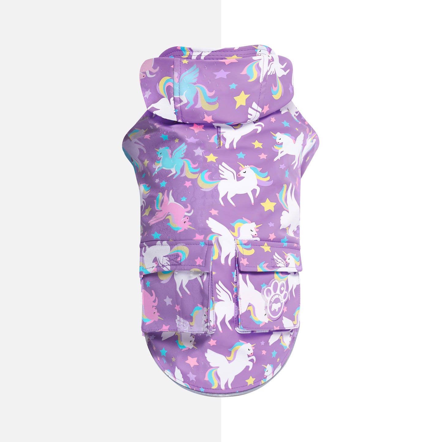 Torrential Tracker Dog Raincoat (Wet Reveal Unicorns): Wet Reveal Unicorns / 10