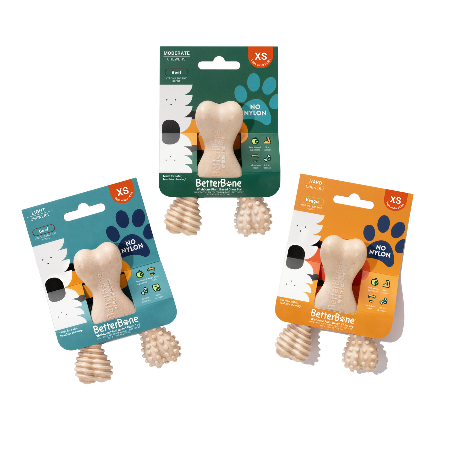 BetterBone Wishbone Plant Based Chew Toy - MINI SIZE: Moderate / Beef / Mini