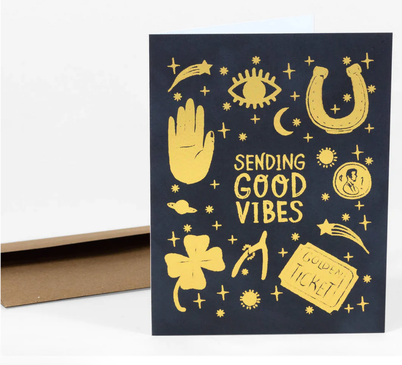 Sending Good Vibes Goldfoil Greeting Card