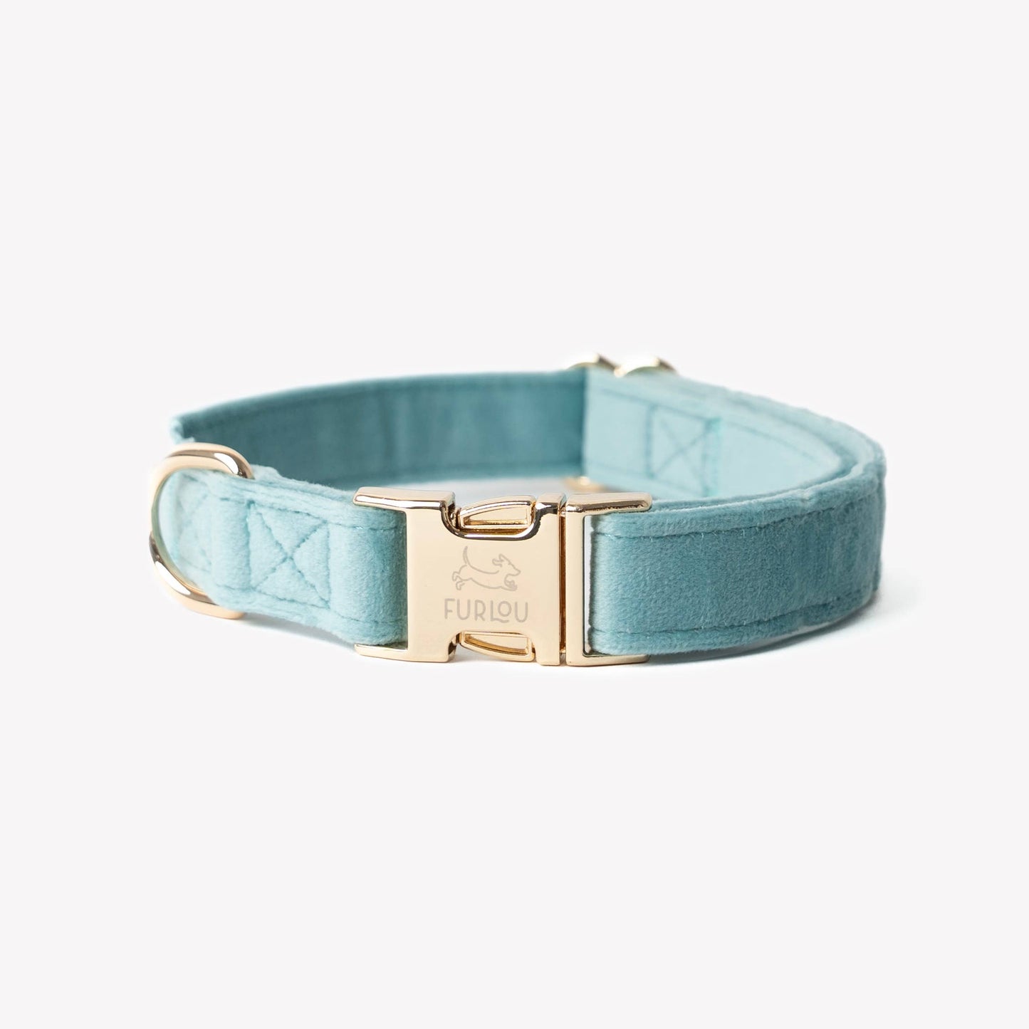 'Blue' - Velvet Dog Collar: MEDIUM