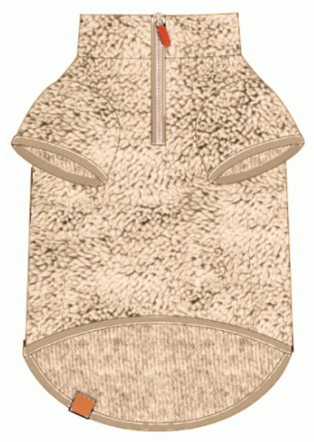 Latte Quarter-Zip Sherpa Dog Jacket