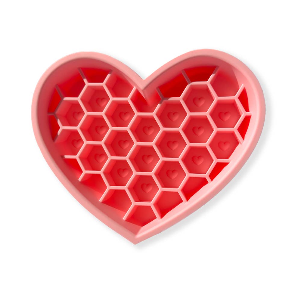 Heart Slow Feeder with Lick Mat : Sky Blue