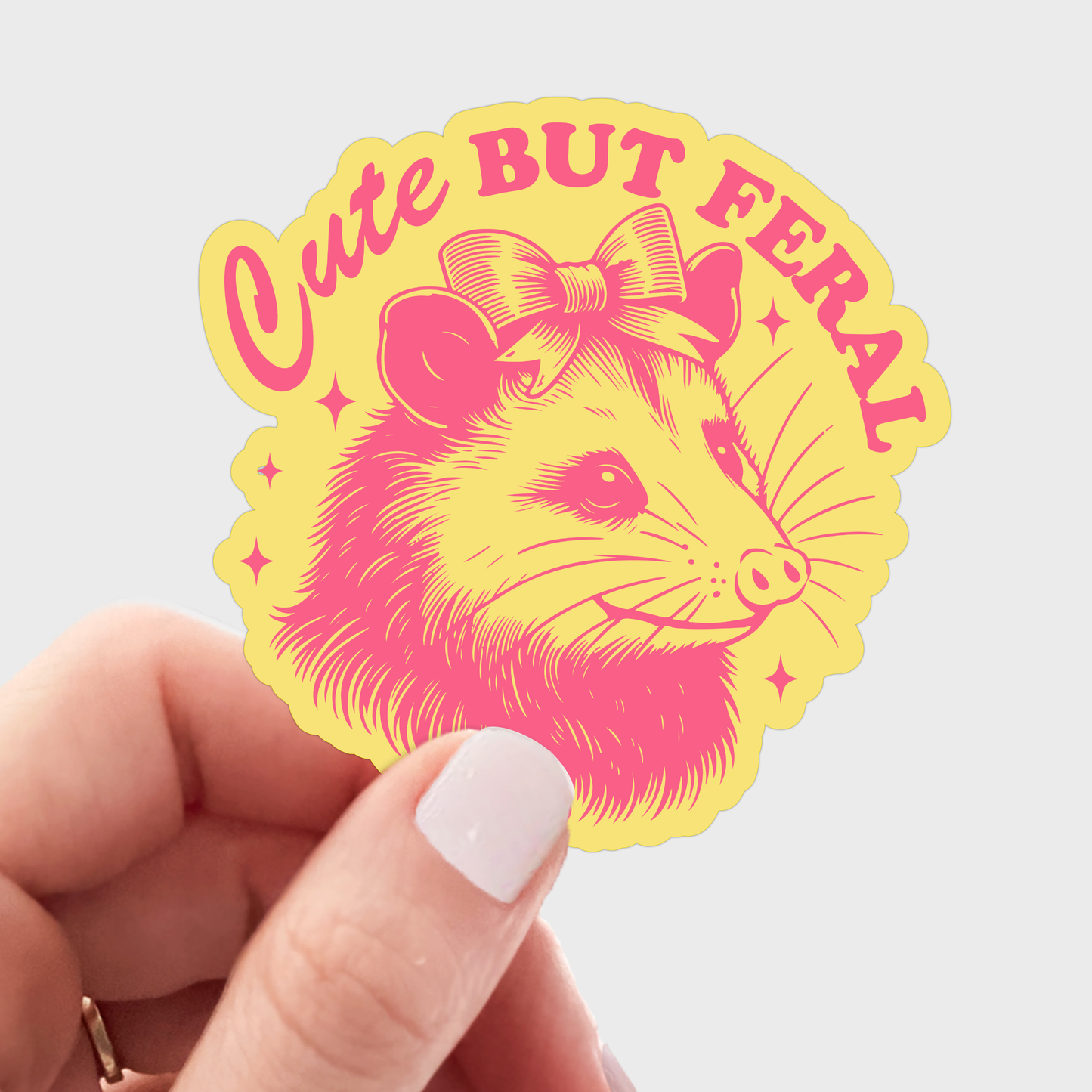 Cute But Feral Sticker