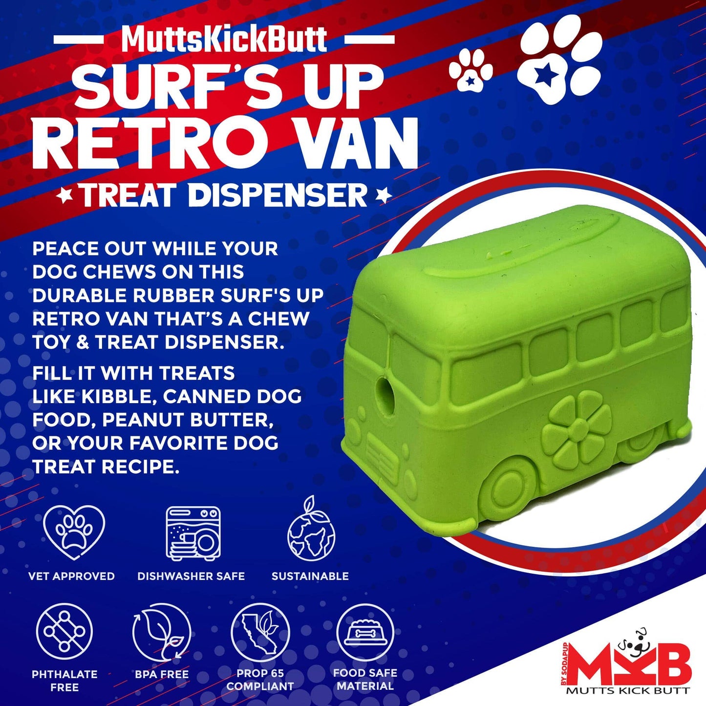 Retro Van Chew Toy & Treat Dispenser