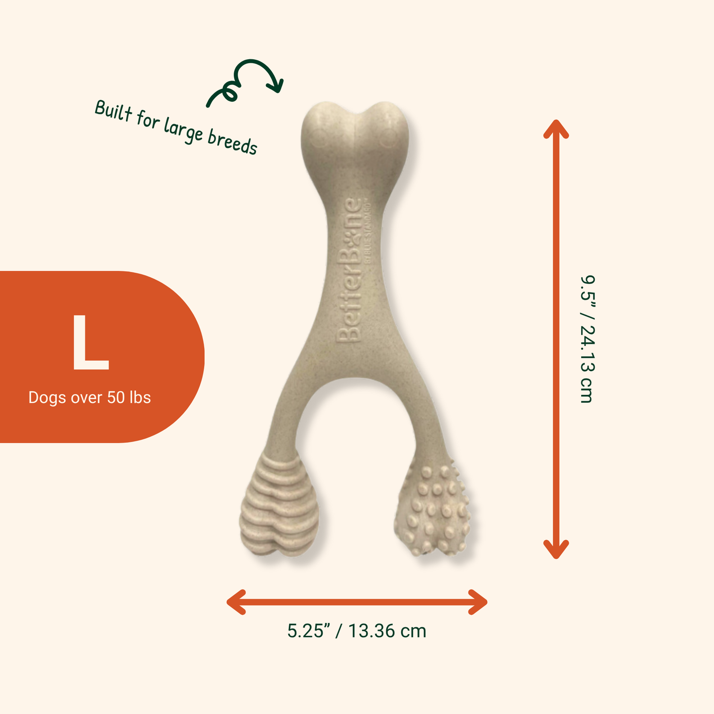 BetterBone Wishbone Plant Based Chew Toy - LARGE SIZE: Moderate / Venison / Large