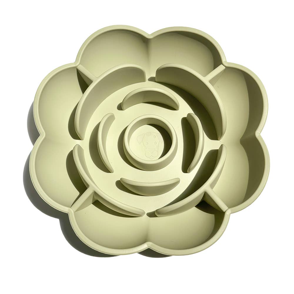 Slow Feeder Bowl with Suction Cup Base Flower | Silicone: Bubblegum Pink