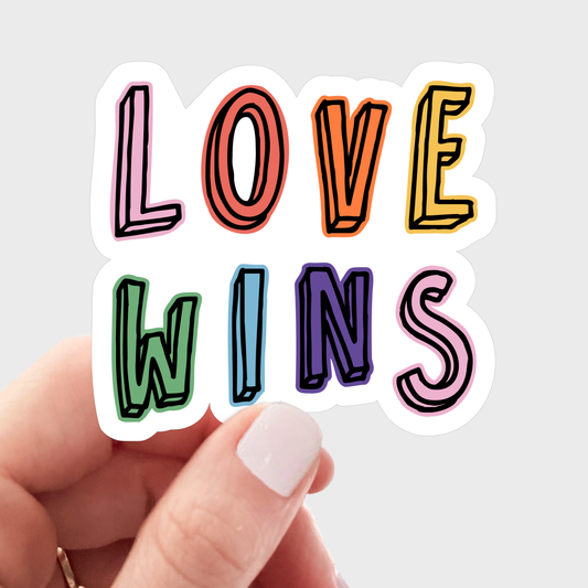 Love Wins Sticker - rainbow, gay, queer, LBGTQ, lesbian