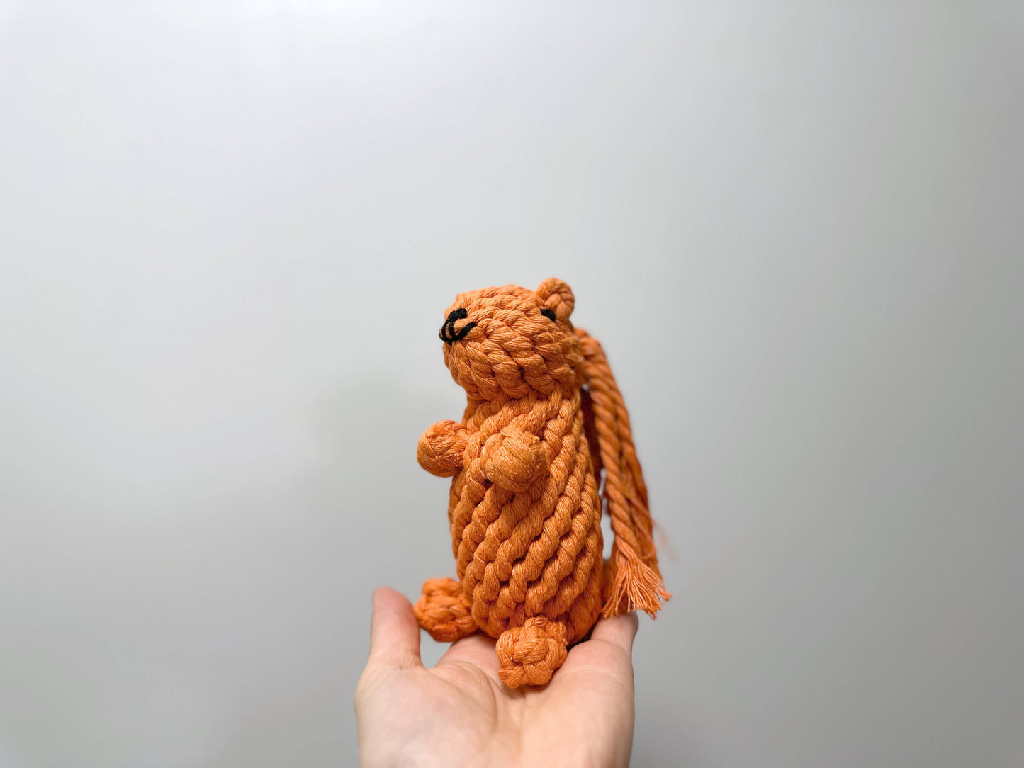 Handmade Eco-Squirrel Rope Toy