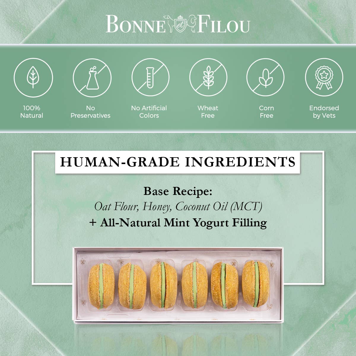 Bonne et Filou Dog Macarons | Pumpkin (3 count)