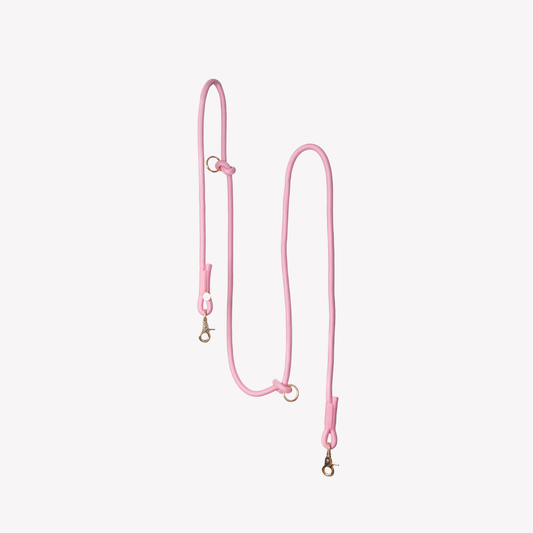 'Pink' - Hands Free Dog Braided Rope Leash