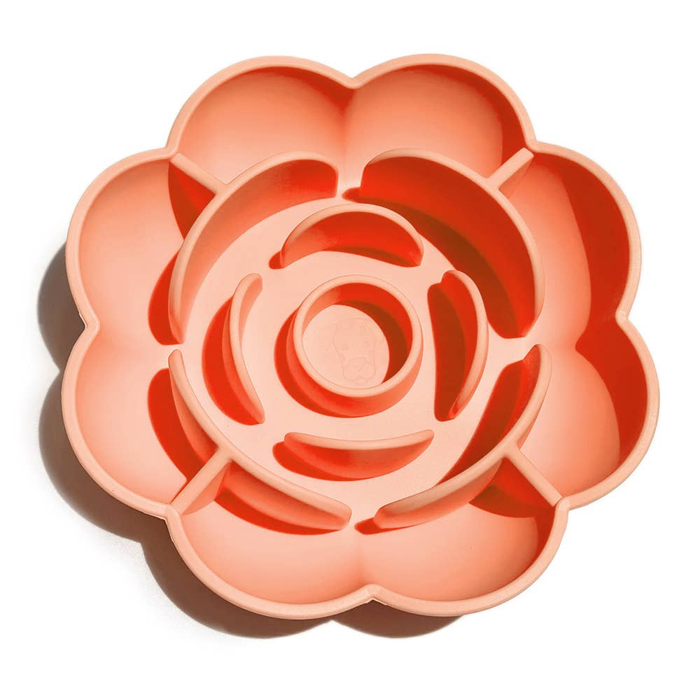 Slow Feeder Bowl with Suction Cup Base Flower | Silicone: Bubblegum Pink