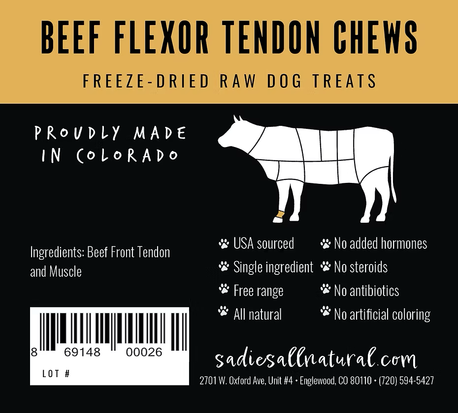 Sadie’s Naturals Beef Flexor Tendon Chews