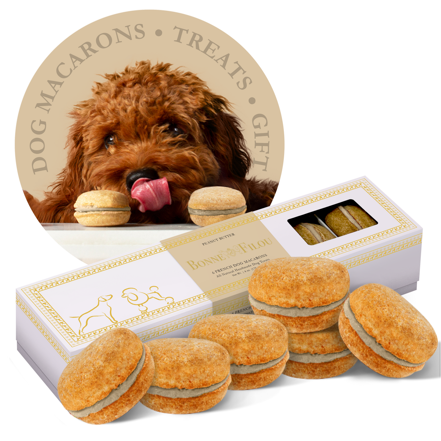 Bonne et Filou Dog Macarons | Birthday Cake