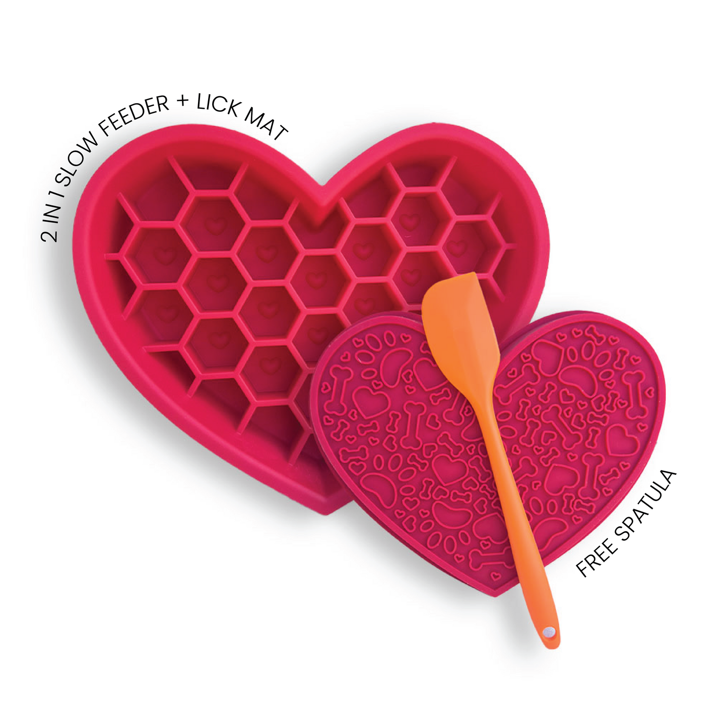 Heart Slow Feeder with Lick Mat : Sky Blue