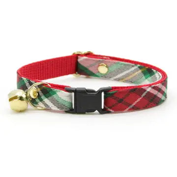 Holiday Plaid Cat Collar