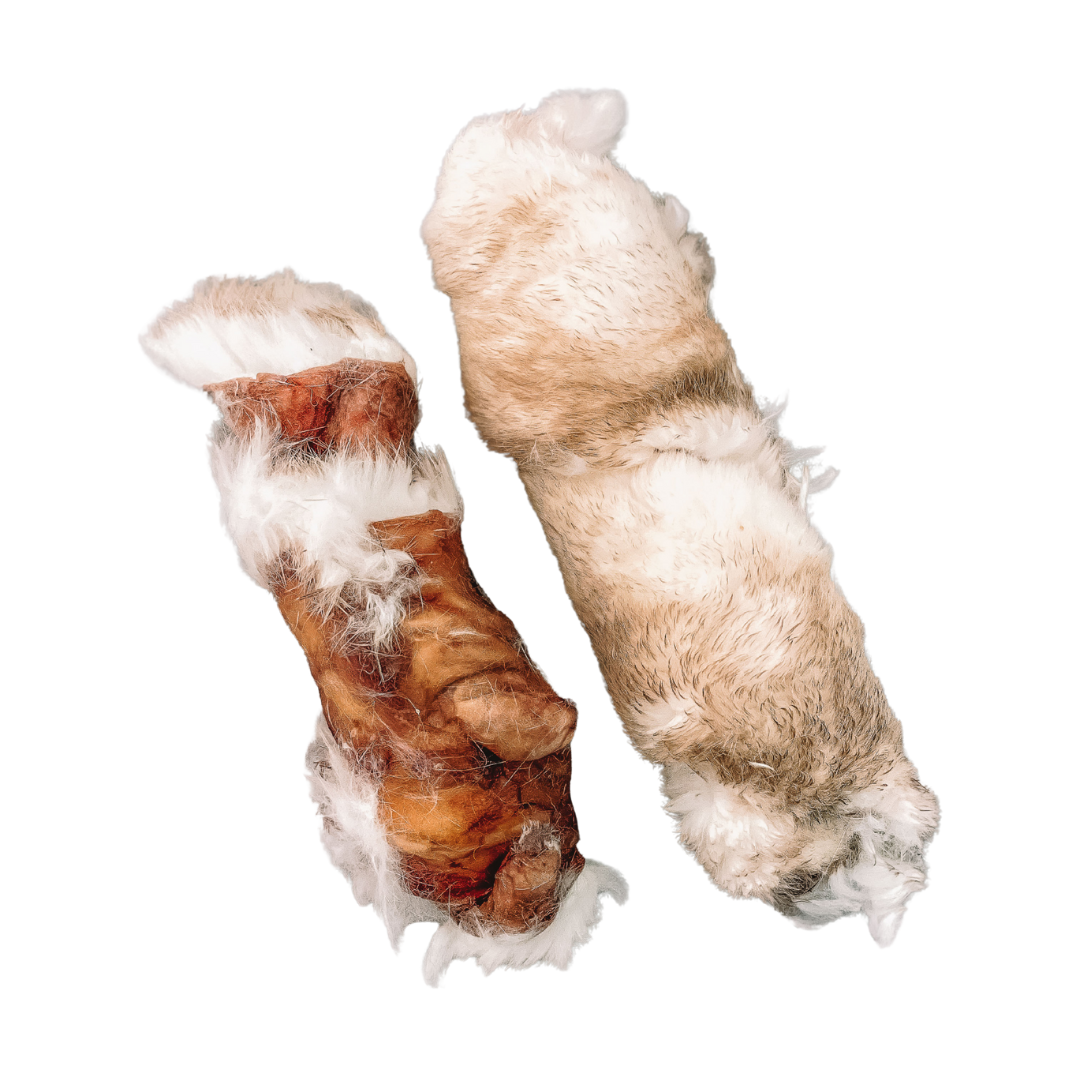 Dehydrated Rabbit Hide Rolls: 2 Pack - Rolled Inside Out