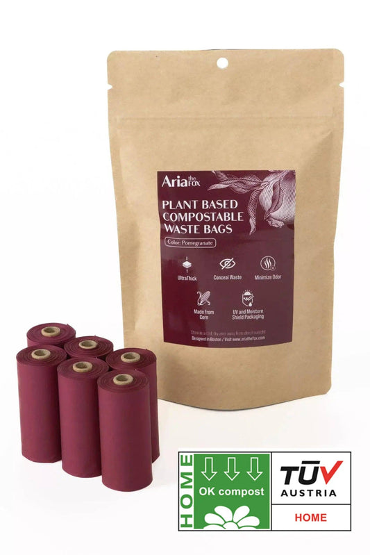 Plant Based Compostable Waste Bags: Pomegranate / 6 Rolls - 60 Bags