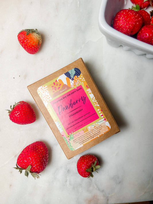 Pawberry Shea Butter, Honey,& Goats Milk Bar Soap For Dogs