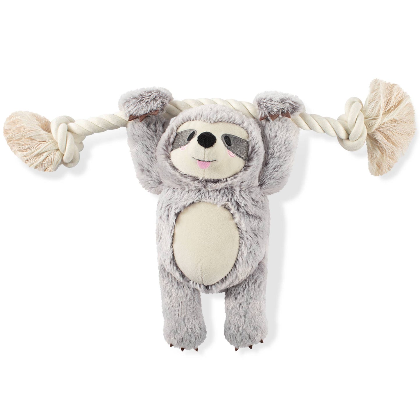 GIRLIE SLOTH ON A ROPE PLUSH DOG TOY