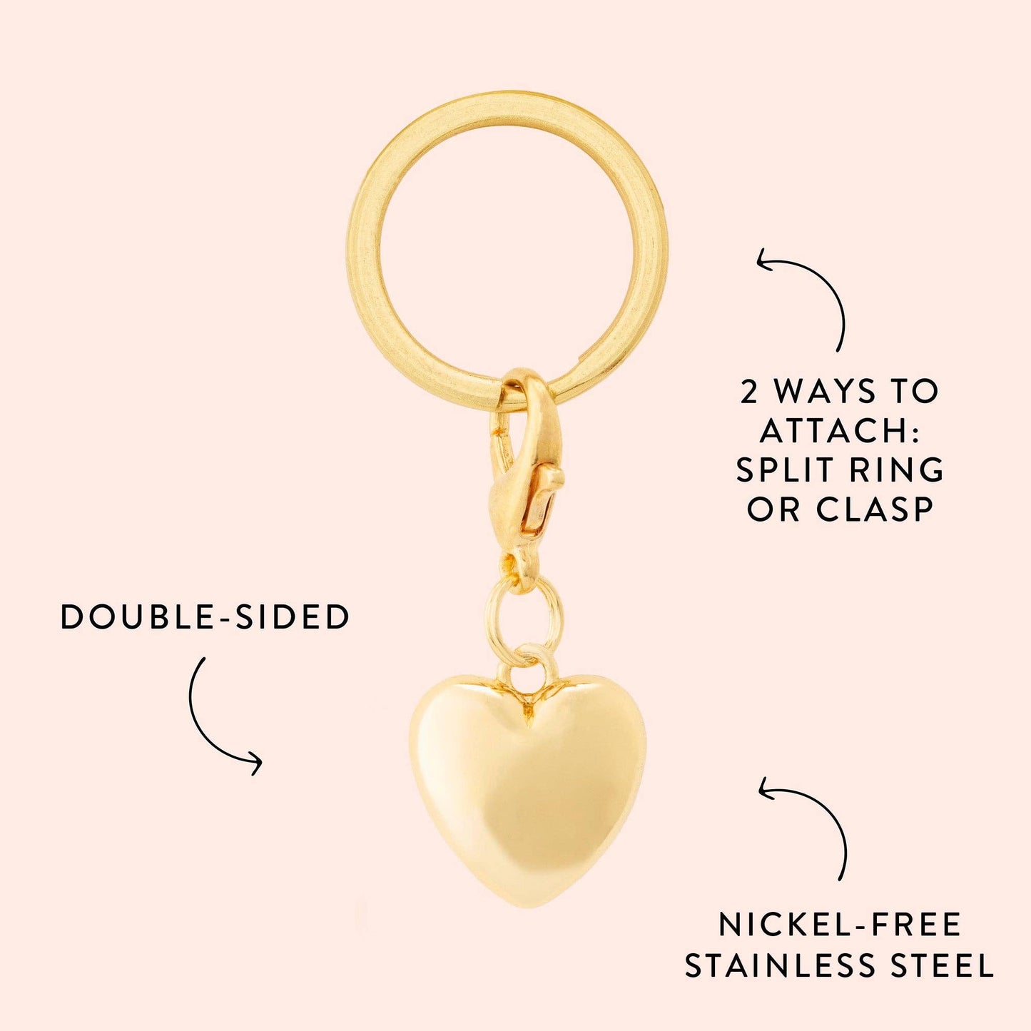 Heart of Gold Collar Charm: Charm Only