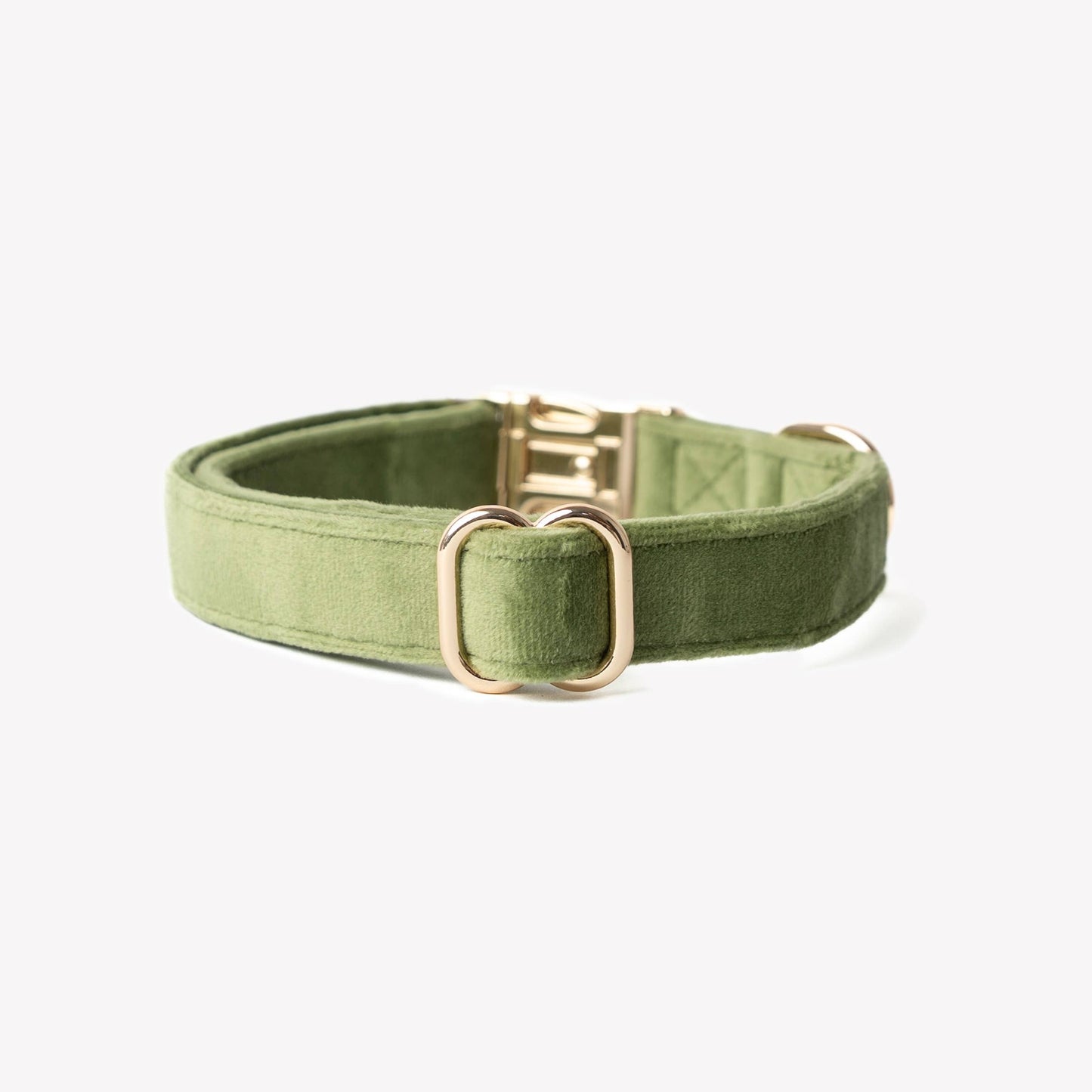 'Green' - Velvet Dog Collar: MEDIUM