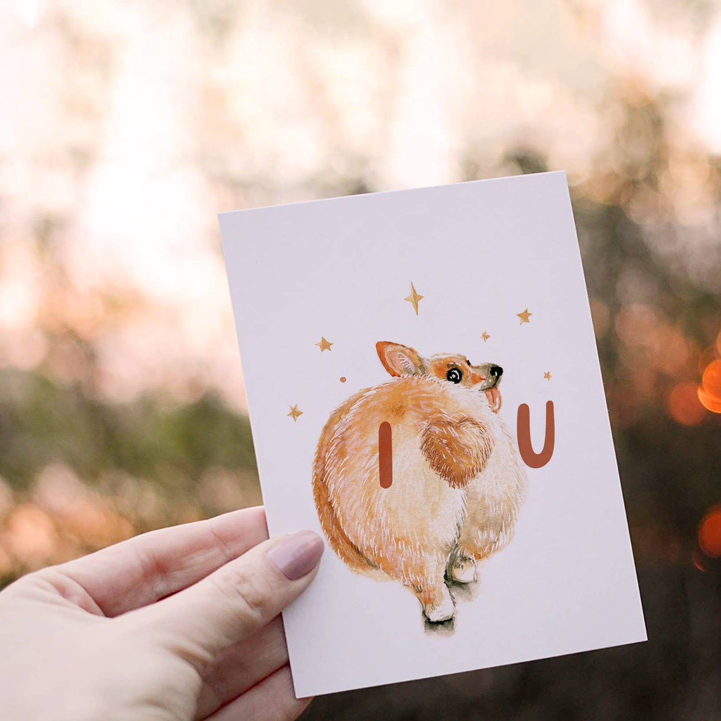 I Love You Corgi Butt Funny Card
