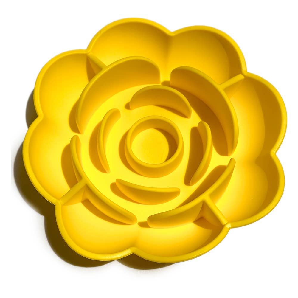 Slow Feeder Bowl with Suction Cup Base Flower | Silicone: Bubblegum Pink