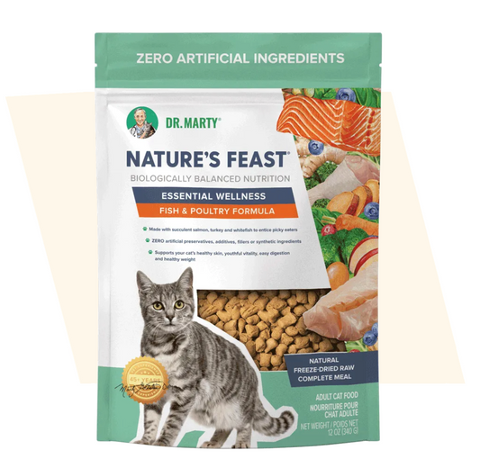 Dr. Marty Nature's Feast Essential Wellness Fish & Poultry Cat 12oz