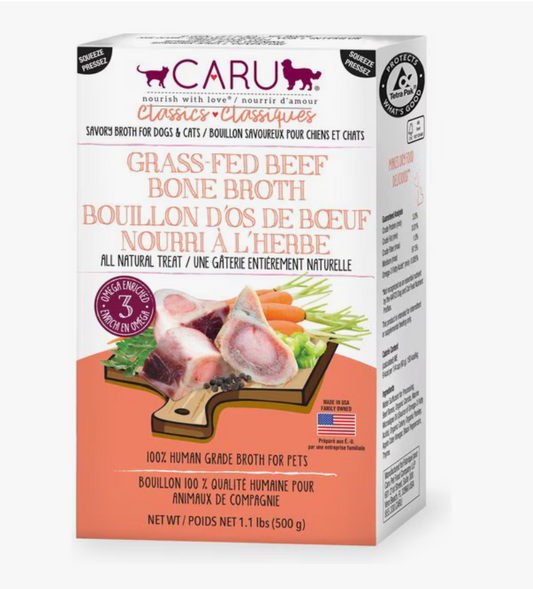 Caru Grass Fed Beef Bone Broth for Dogs & Cats 1.1 lb box